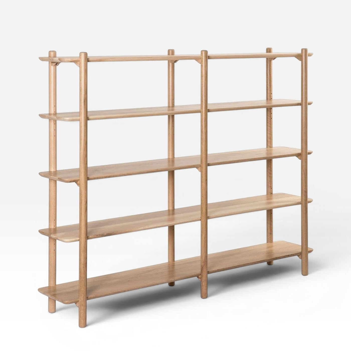 wood iron shelf 1500*1200*225〈ブラウン〉 5 Tier Bookshelf 1.8M Wide - Large White Oak Shelving