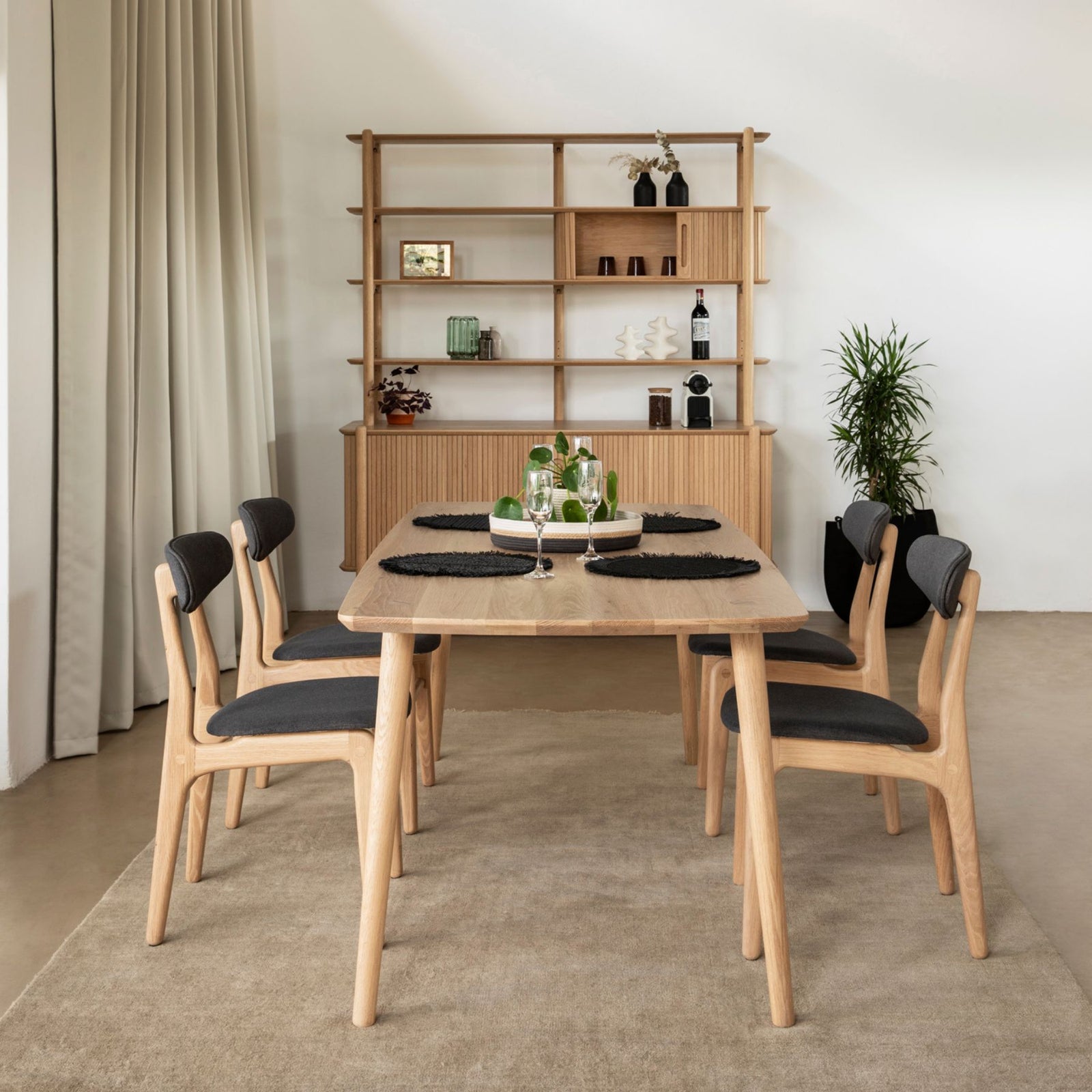 Dining Table with Curved Edges - Durable Design