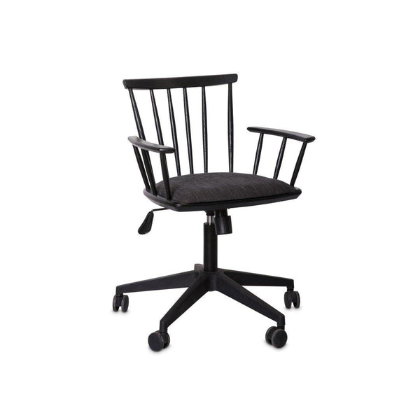 Carver Office Chair - Upholstered office chair Houtlander Ebony Upholstered Fabric - Blue Black